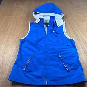 Women’s L-RL Lauren Active Ralph Lauren Blue Hooded Zip Vest M
